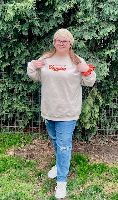 EMBROIDERED SWEATSHIRT- EAT MORE VEGGIES