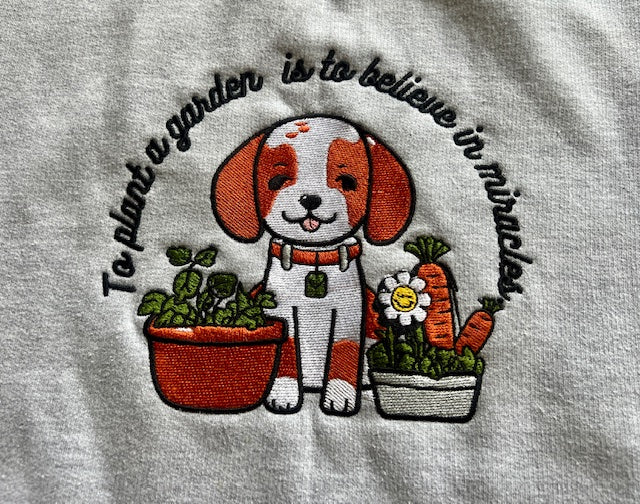 EMBROIDERED SWEATSHIRT- GARDEN MIRACLES