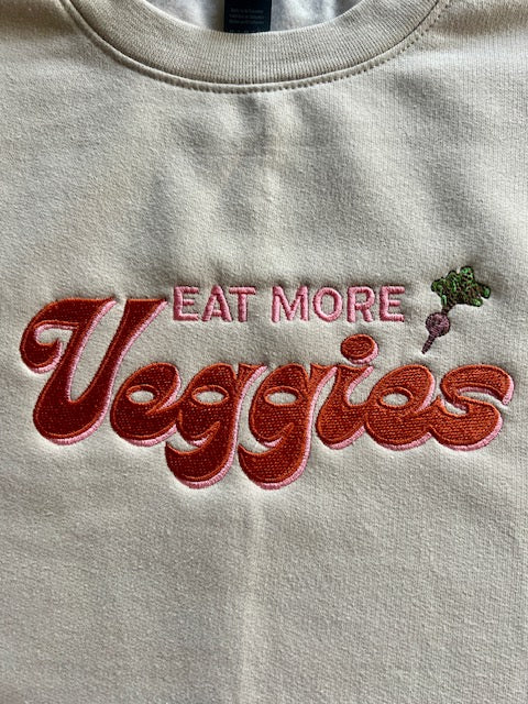 EMBROIDERED SWEATSHIRT- EAT MORE VEGGIES