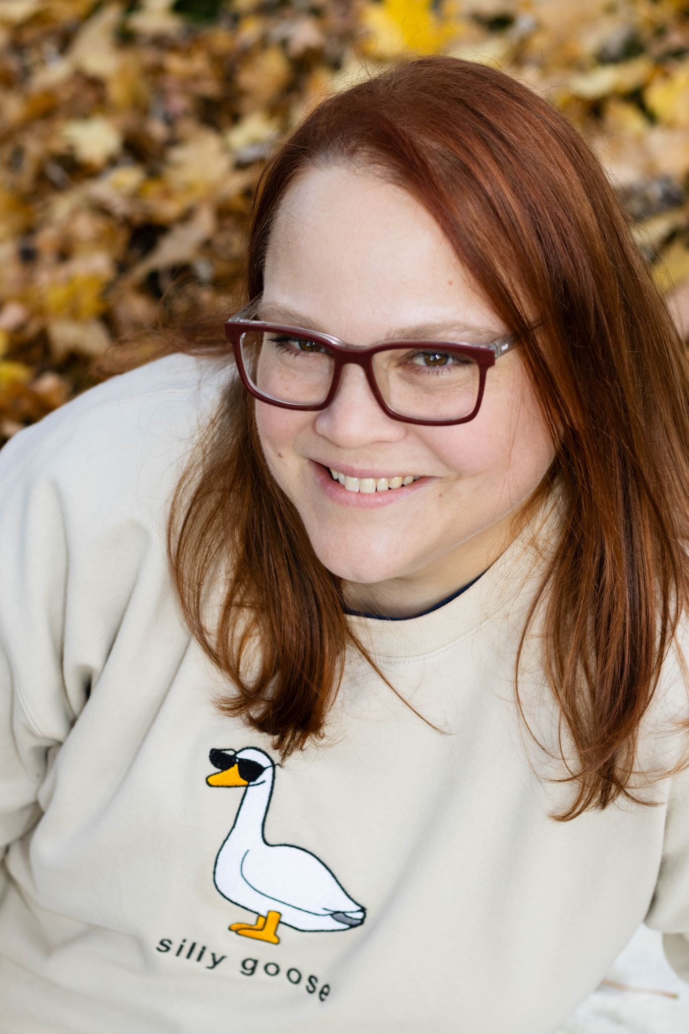 EMBROIDERED SWEATSHIRT- SILLY GOOSE