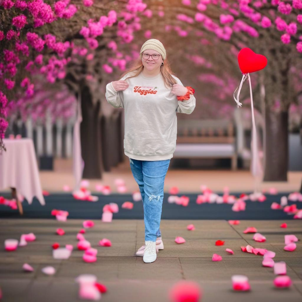 EMBROIDERED SWEATSHIRT- EAT MORE VEGGIES