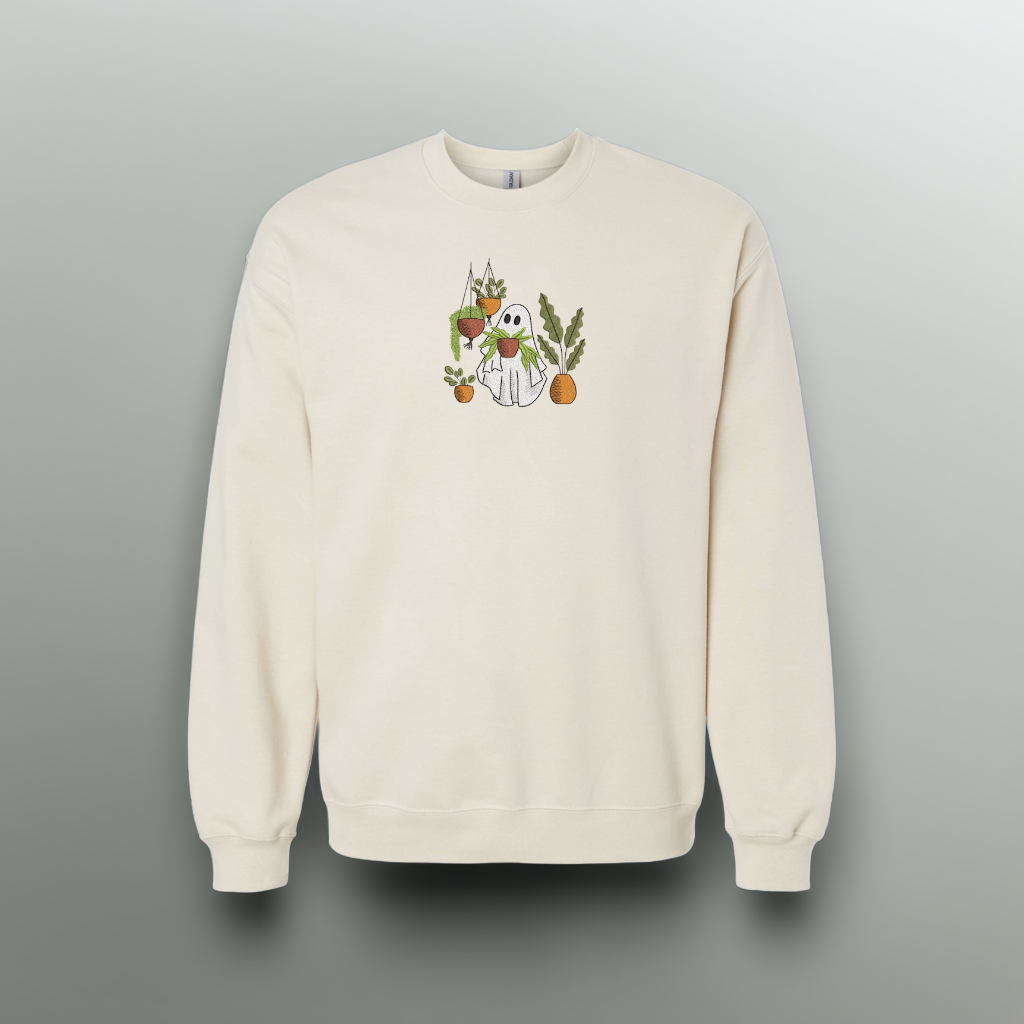 EMBROIDERED SWEATSHIRT- GHOST PLANTS