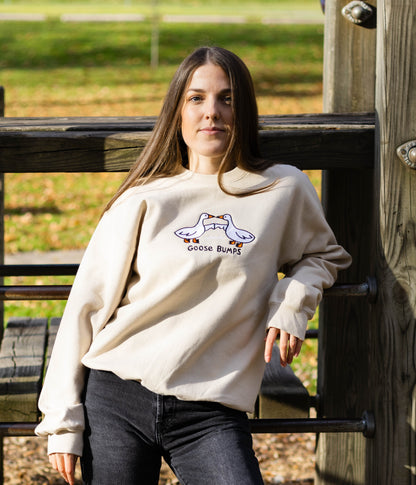 EMBROIDERED SWEATSHIRT- GOOSE BUMPS