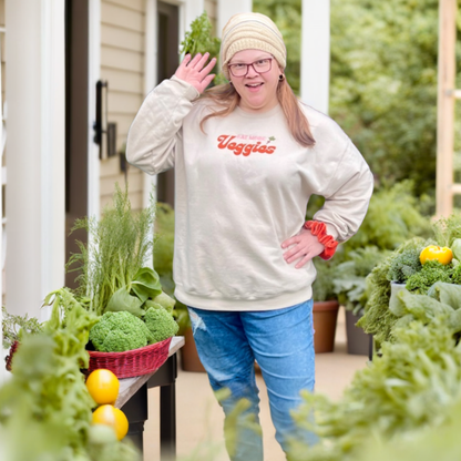 EMBROIDERED SWEATSHIRT- EAT MORE VEGGIES