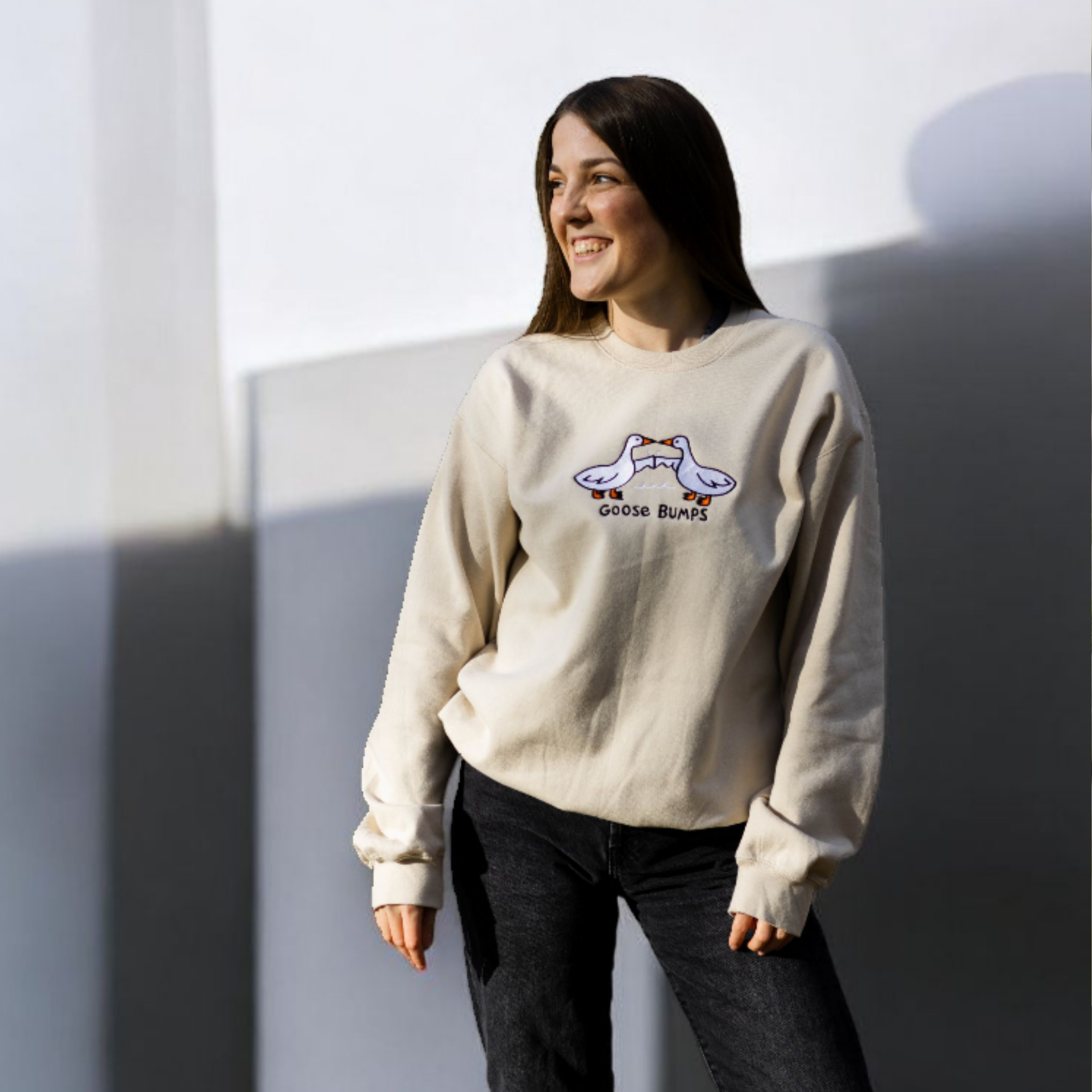 EMBROIDERED SWEATSHIRT- GOOSE BUMPS