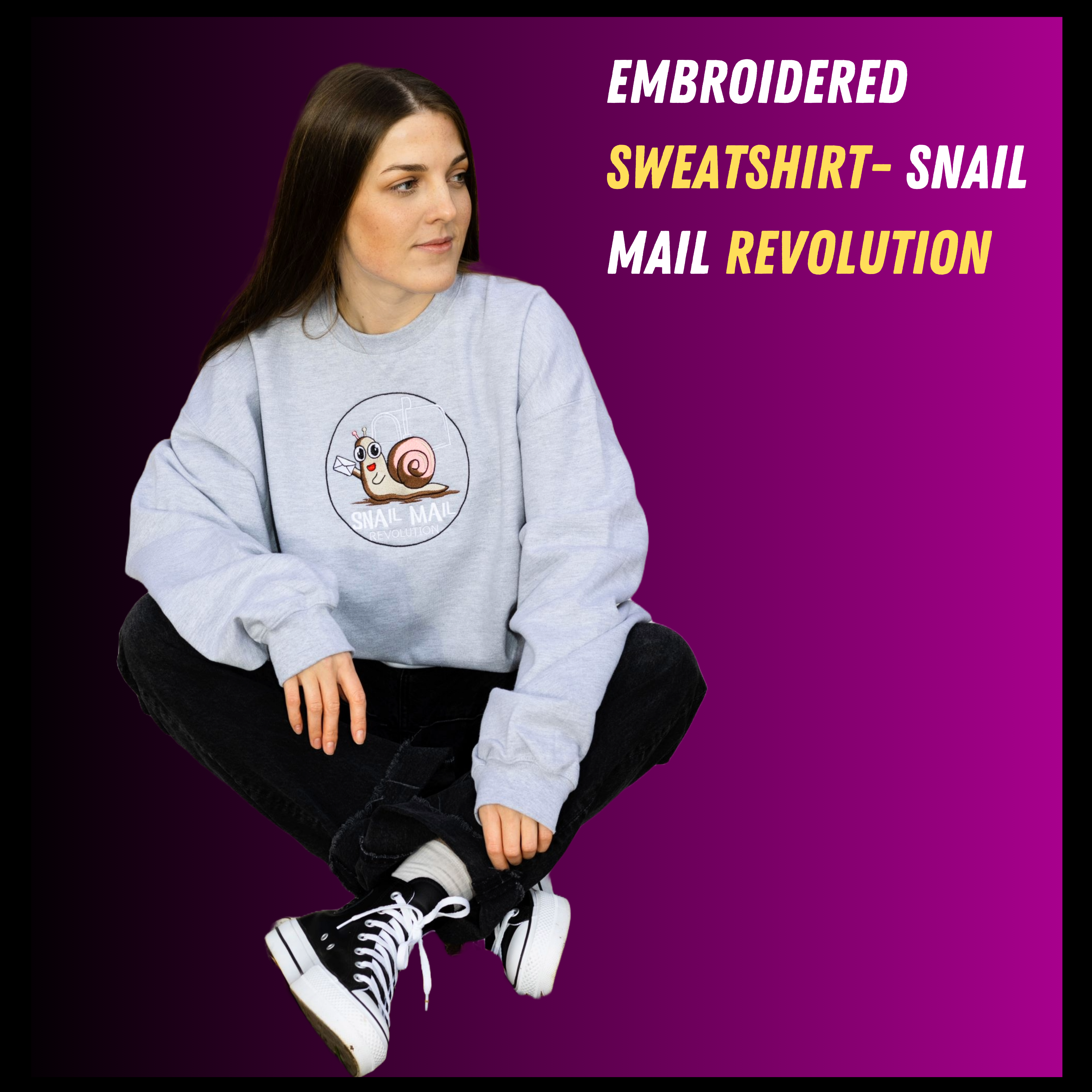 EMBROIDERED SWEATSHIRT- SNAIL MAIL REVOLUTION