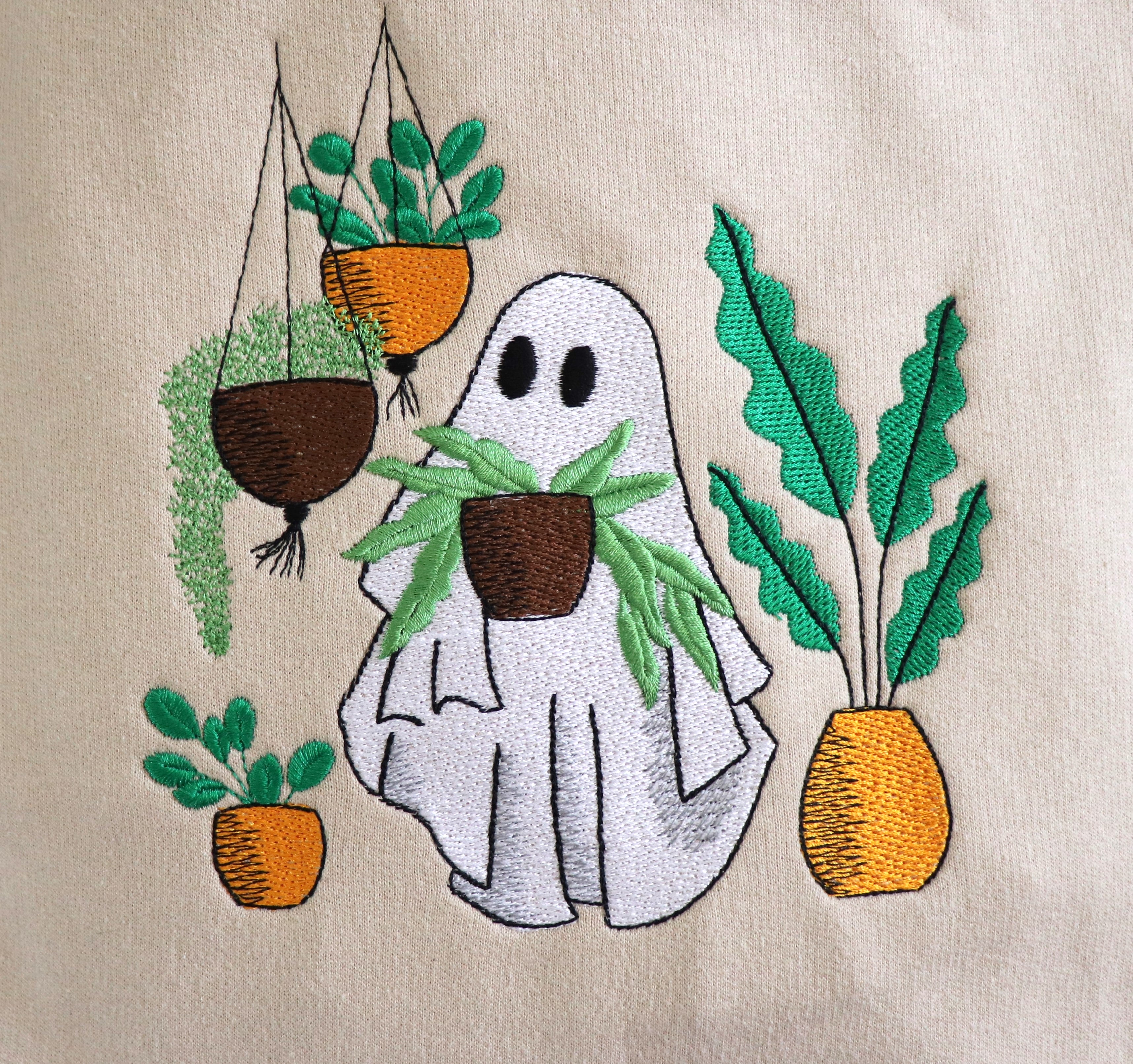 EMBROIDERED SWEATSHIRT- GHOST PLANTS