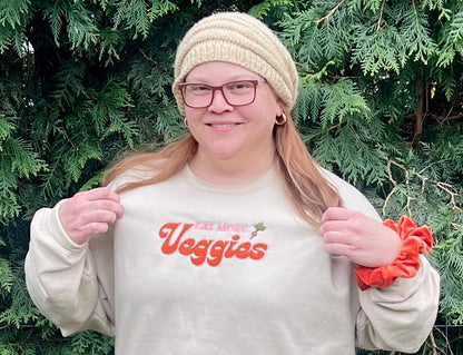 EMBROIDERED SWEATSHIRT- EAT MORE VEGGIES