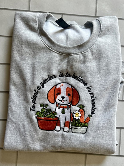 EMBROIDERED SWEATSHIRT- GARDEN MIRACLES