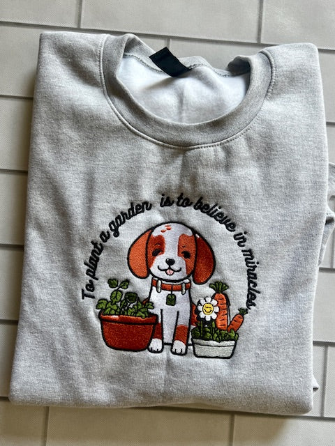 EMBROIDERED SWEATSHIRT- GARDEN MIRACLES