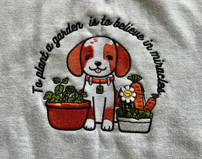 EMBROIDERED SWEATSHIRT- GARDEN MIRACLES