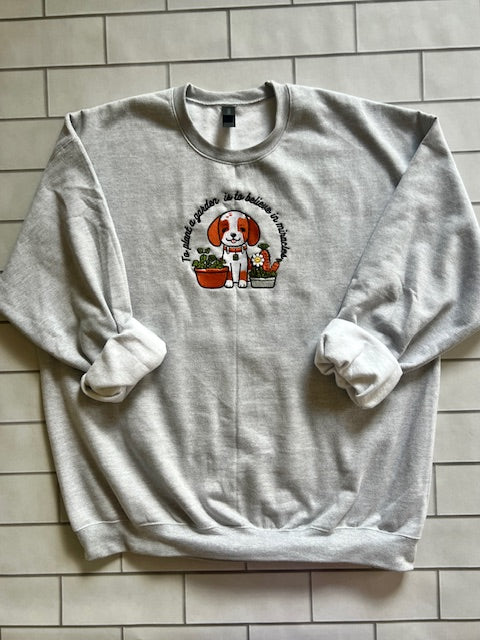 EMBROIDERED SWEATSHIRT- GARDEN MIRACLES