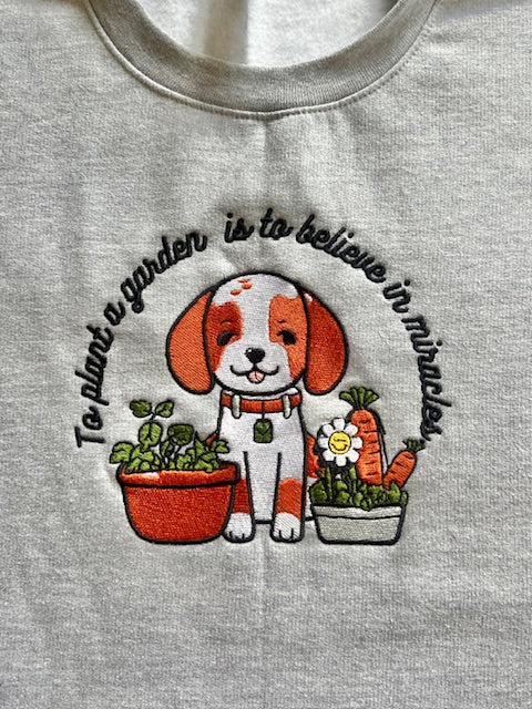 EMBROIDERED SWEATSHIRT- GARDEN MIRACLES