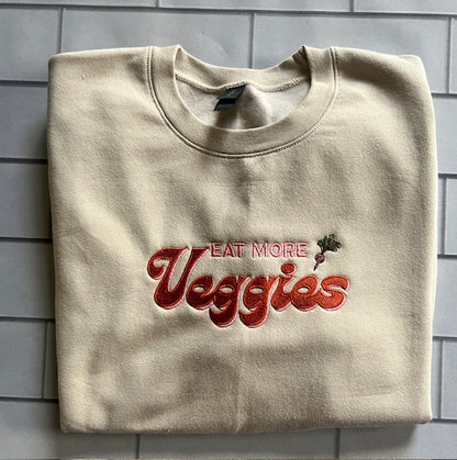 EMBROIDERED SWEATSHIRT- EAT MORE VEGGIES