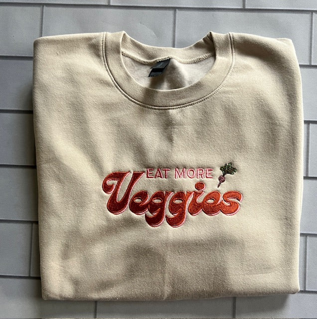 EMBROIDERED SWEATSHIRT- EAT MORE VEGGIES