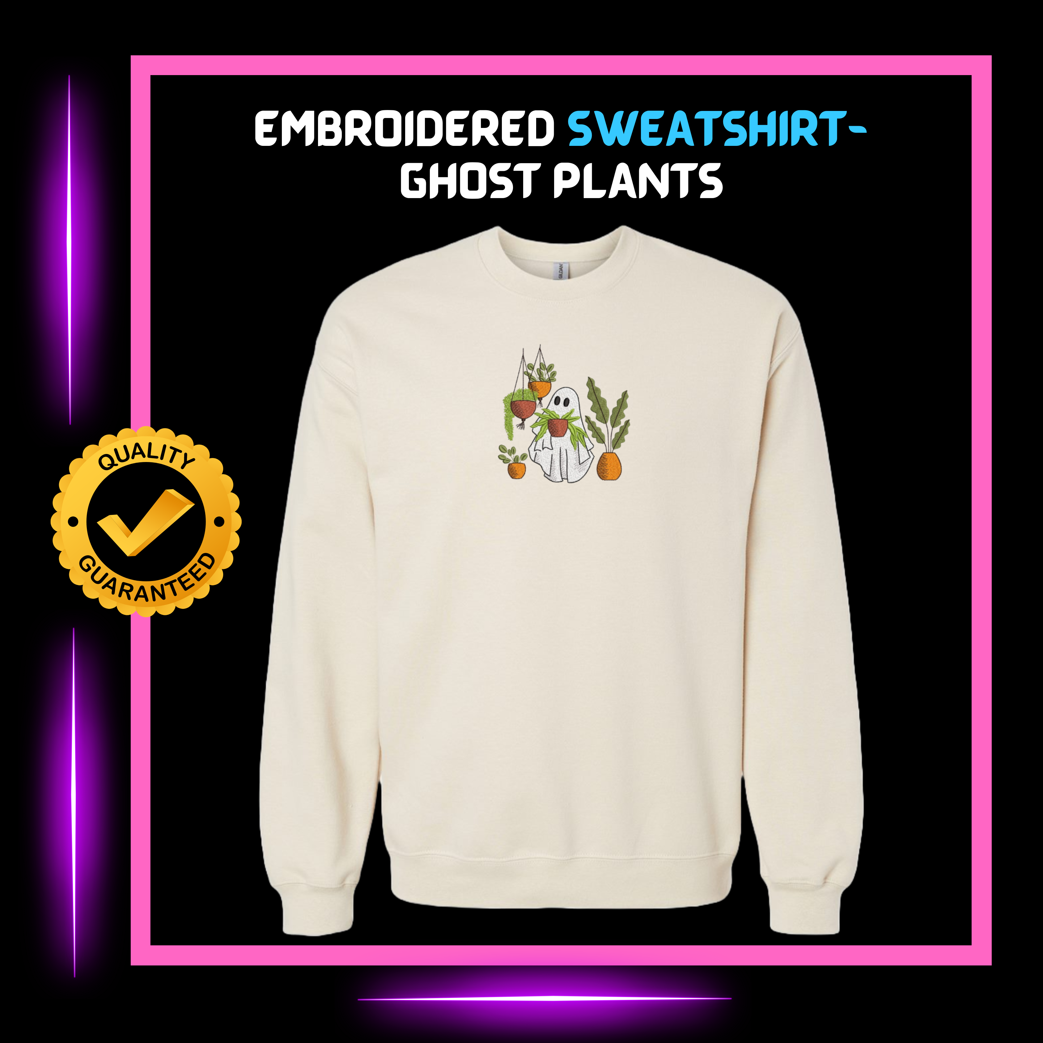 EMBROIDERED SWEATSHIRT- GHOST PLANTS