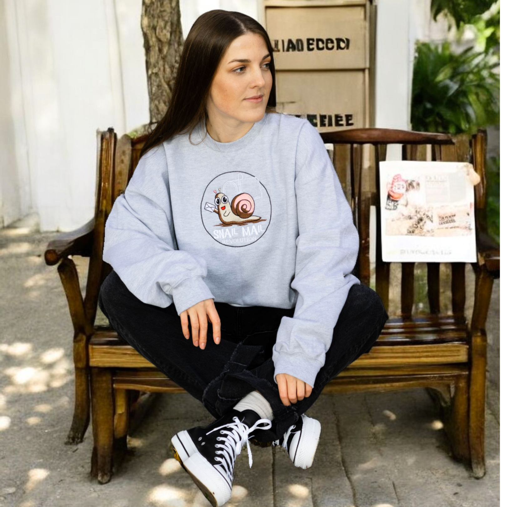 EMBROIDERED SWEATSHIRT- SNAIL MAIL REVOLUTION