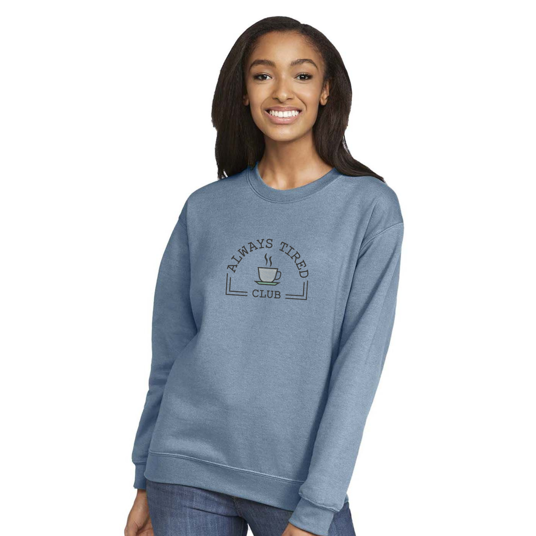 ALWAYS TIRED CLUB EMBROIDERED SWEATSHIRT