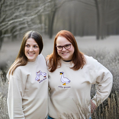 EMBROIDERED SWEATSHIRT- SILLY GOOSE