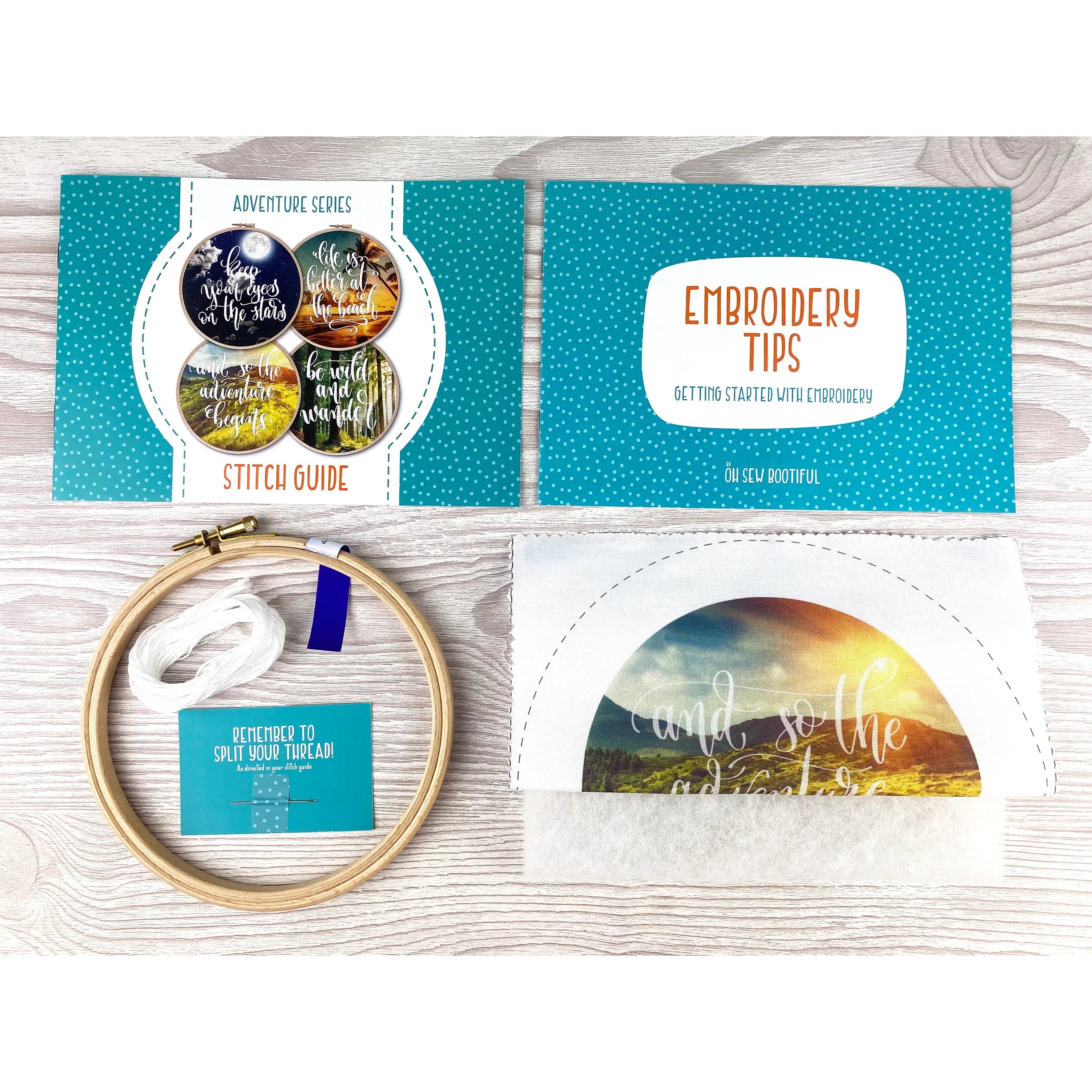 ADVENTURE BEGINS EMBROIDERY KIT