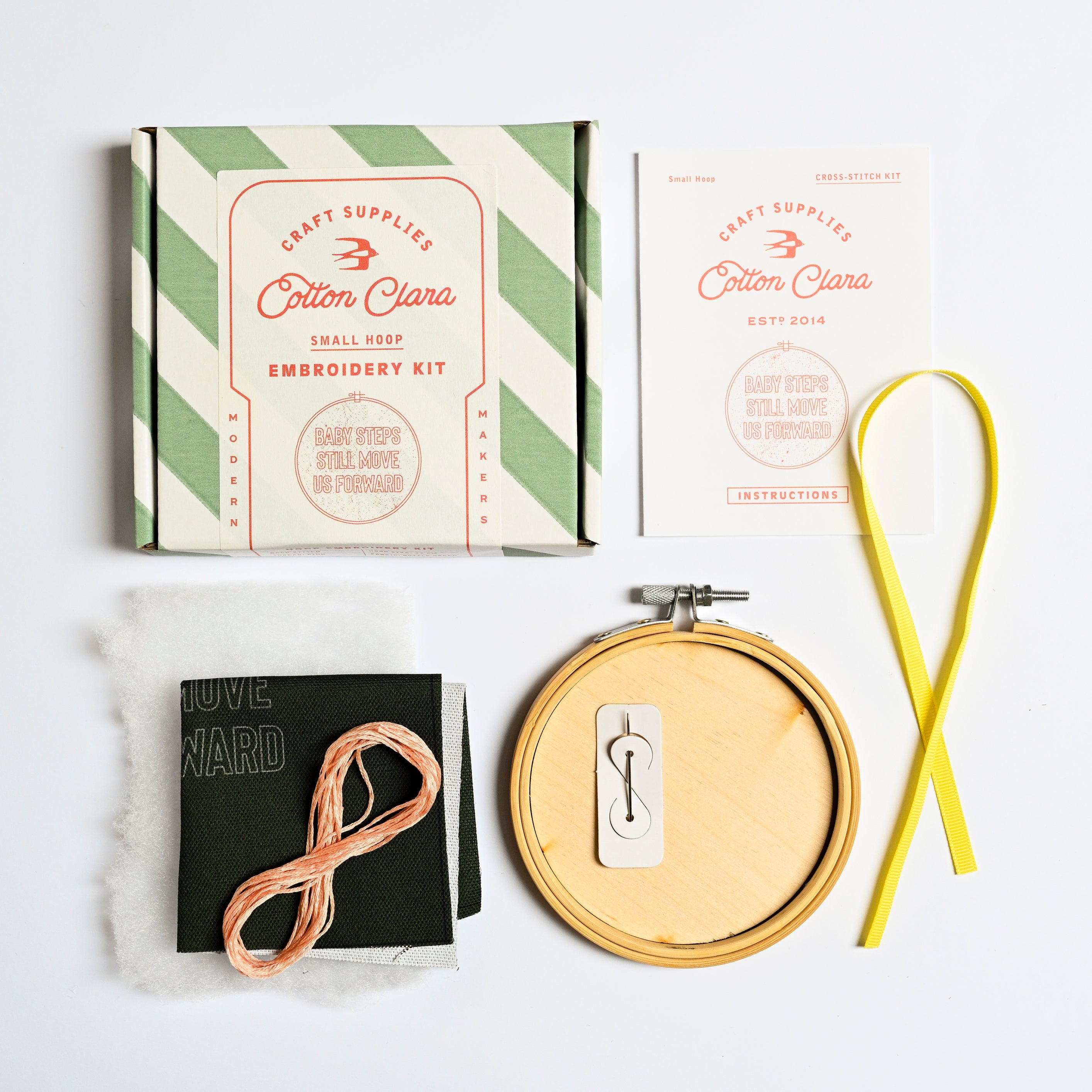 BABY STEPS STILL MOVE US FORWARD MINI EMBROIDERY HOOP KIT