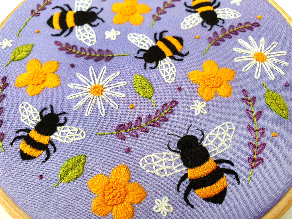 BEES AND LAVENDER EMBROIDERY KIT