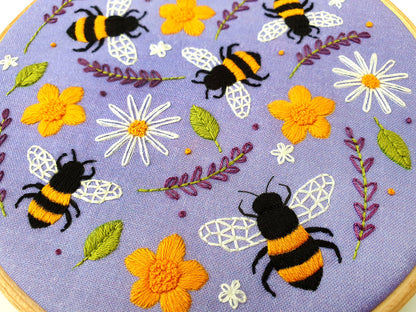 BEES AND LAVENDER EMBROIDERY KIT