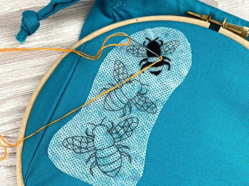 BEES AND FLOWERS STICK AND STITCH EMBROIDERY PATTERNS