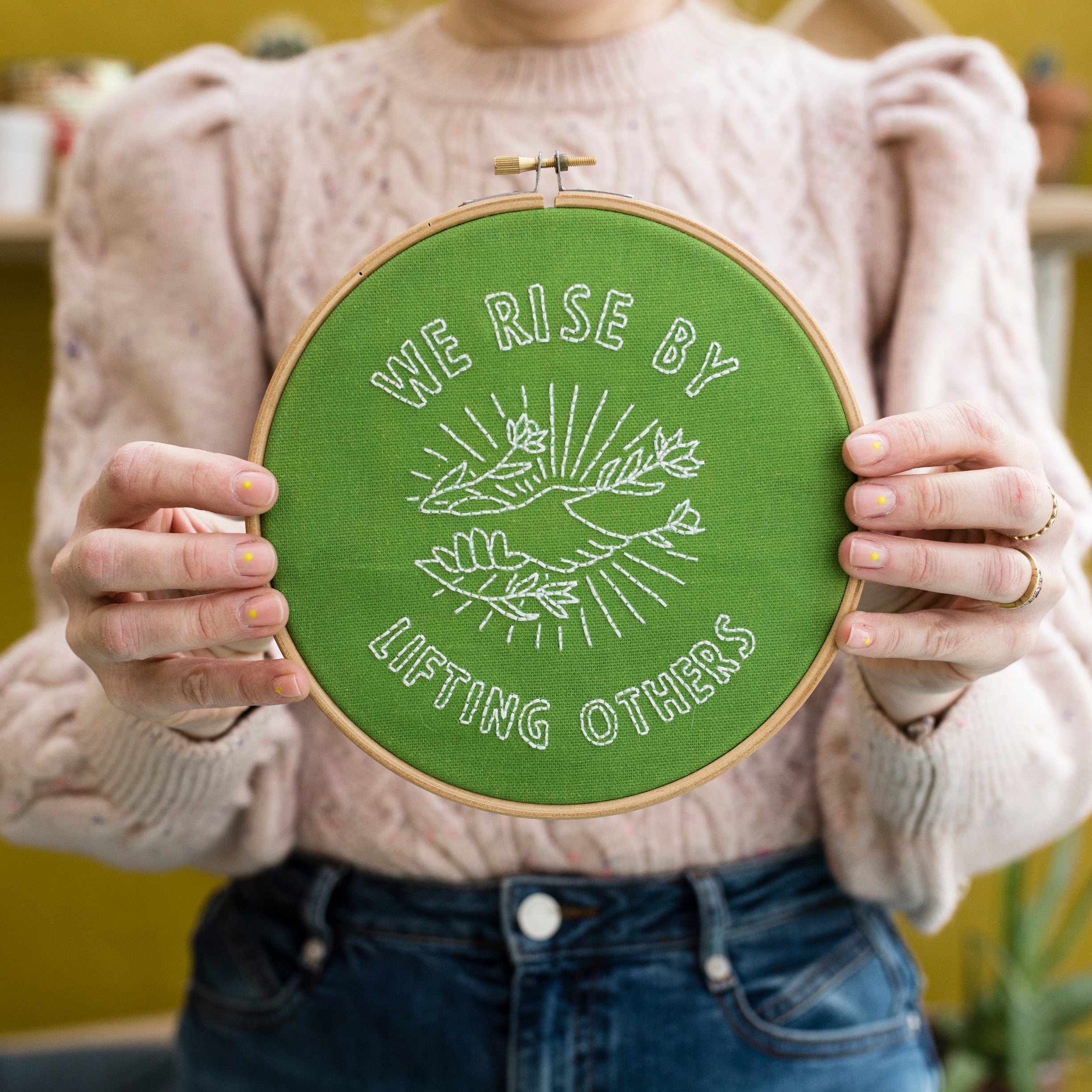 WE RISE BY LIFTING OTHERS EMBROIDERY KIT