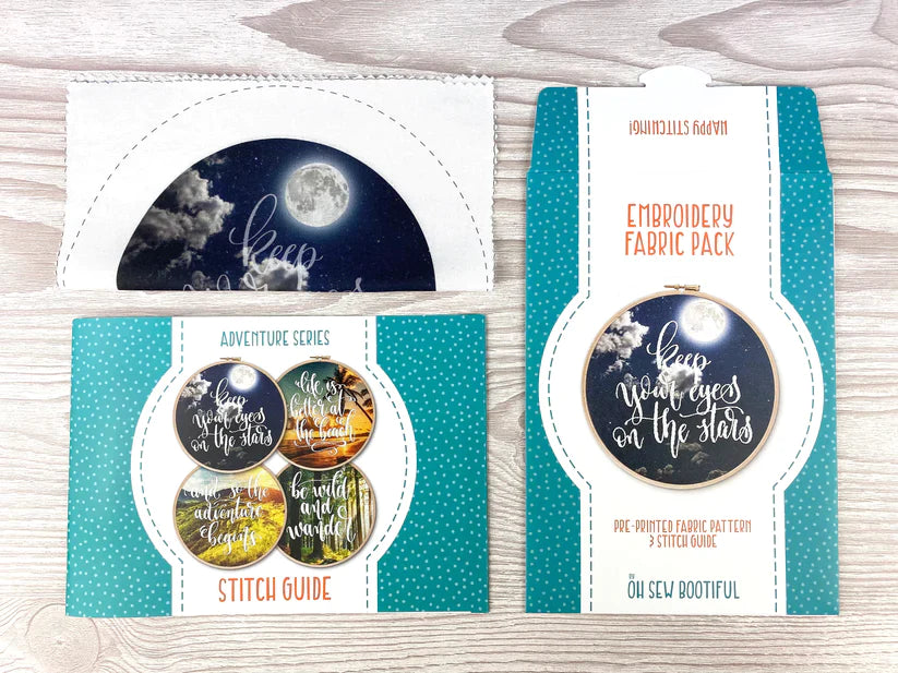 KEEP YOUR EYES ON THE STARS EMBROIDERY FABRIC PACK