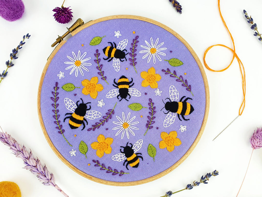 BEES AND LAVENDER EMBROIDERY KIT