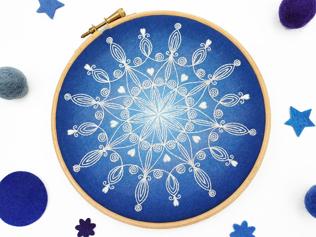 SNOWFLAKE MANDALA EMBROIDERY KIT