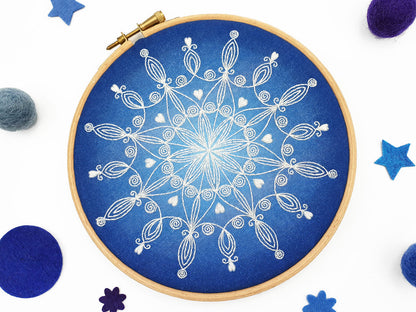 SNOWFLAKE MANDALA EMBROIDERY KIT