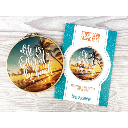 AT THE BEACH EMBROIDERY PATTERN FABRIC PACK