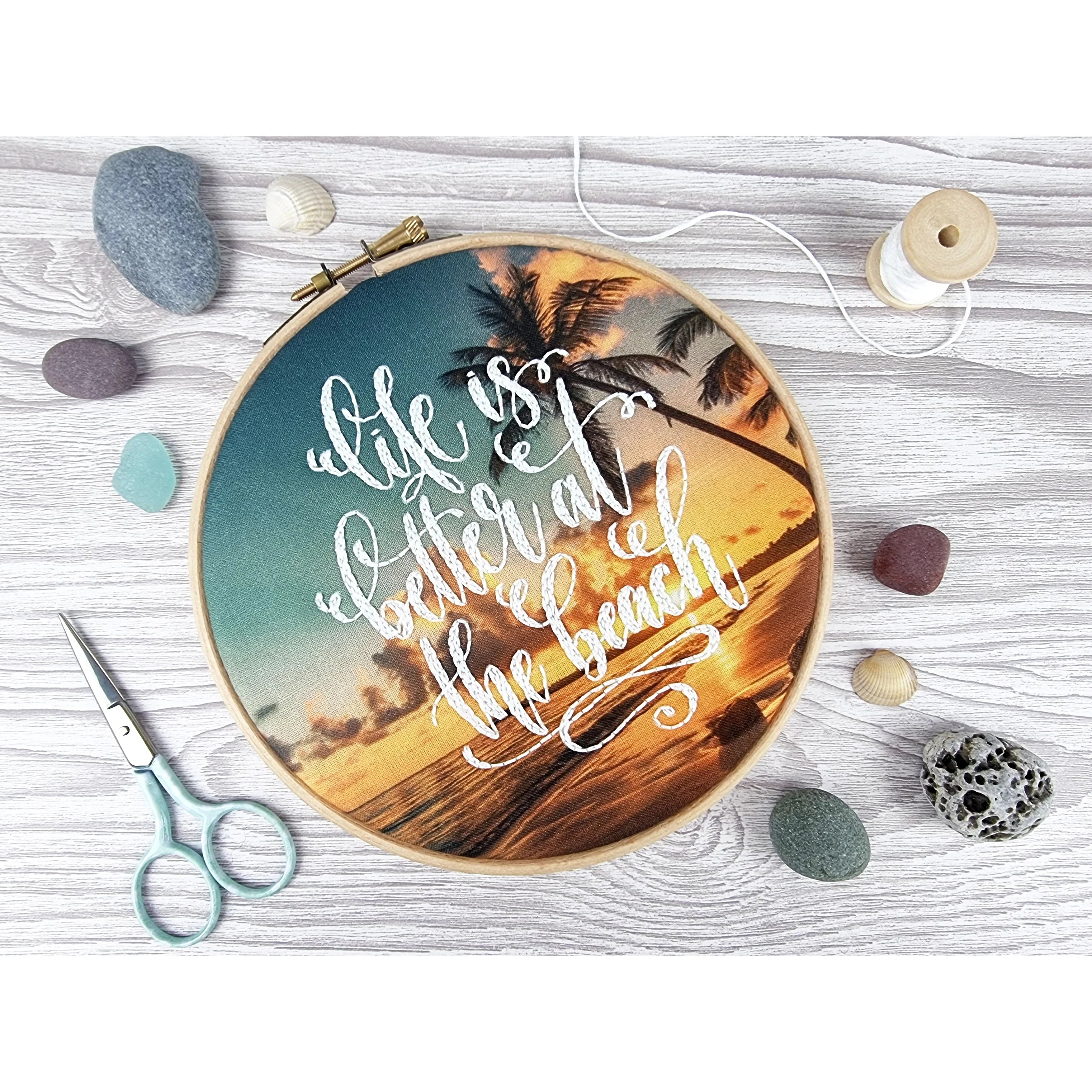 AT THE BEACH EMBROIDERY PATTERN FABRIC PACK