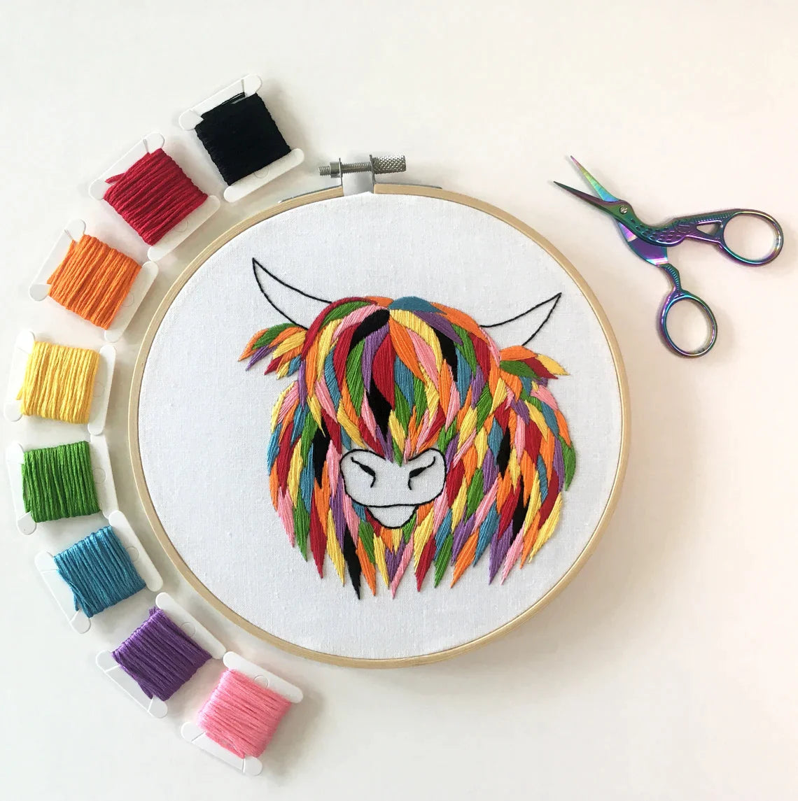 HIGHLAND COW EMBROIDERY KIT