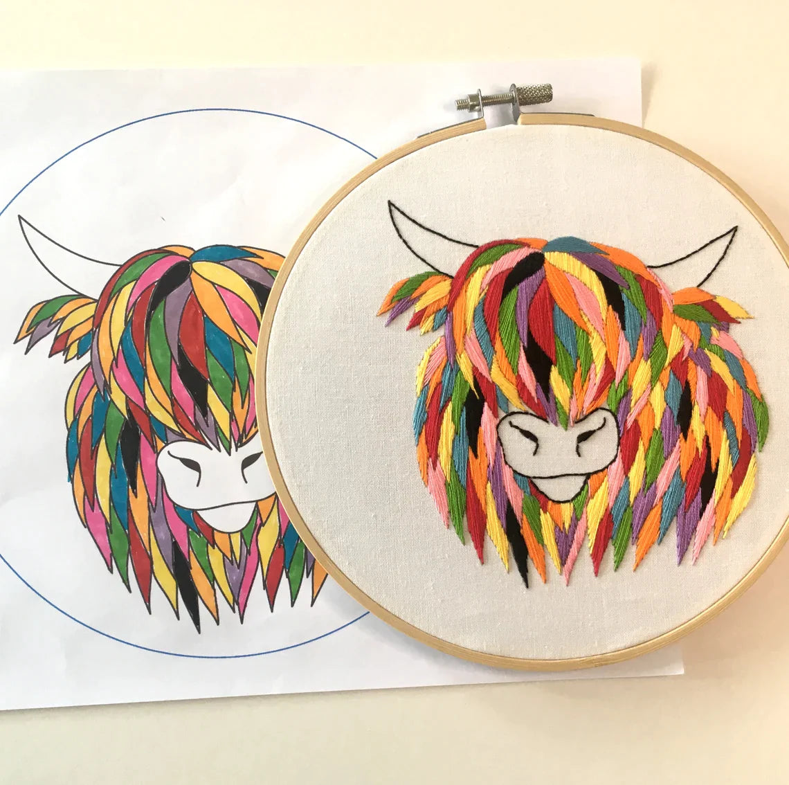 HIGHLAND COW EMBROIDERY KIT