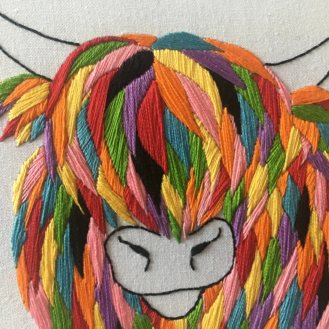 HIGHLAND COW EMBROIDERY KIT